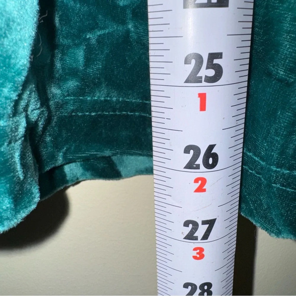 Women’s Plus Vintage Green Leaf Print Velvet Floral Hugh Neck Short Sleeve Top - Picture 11 of 11